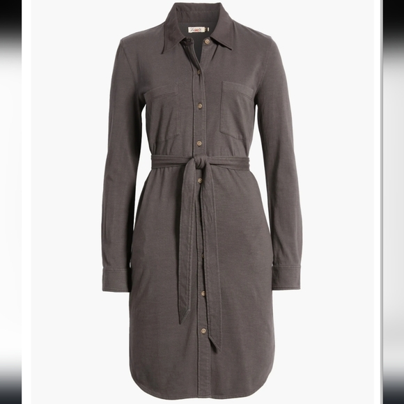 Faherty Seasons Long Sleeve Organic Cotton Knit Shirtdress Size XS NWOT'S - Picture 4 of 11
